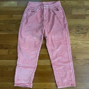 ASOS pink corduroy high rise pants